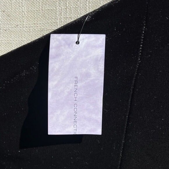 🌻NEW w.tag French Connection Black Velvet One Shoulder Maxi Dress Size 8 - Picture 12 of 12